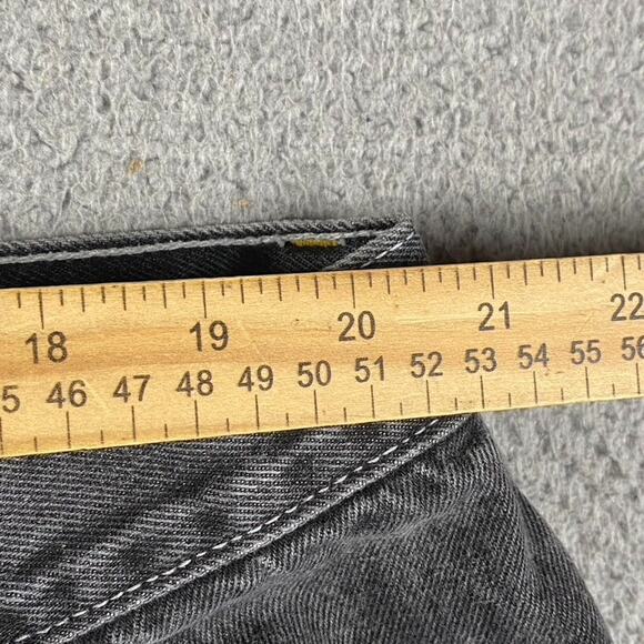 Vintage OMW Denim Shorts Men's 40 Carpenter Cargo Washed Black Gray Baggy Skater - Picture 8 of 11